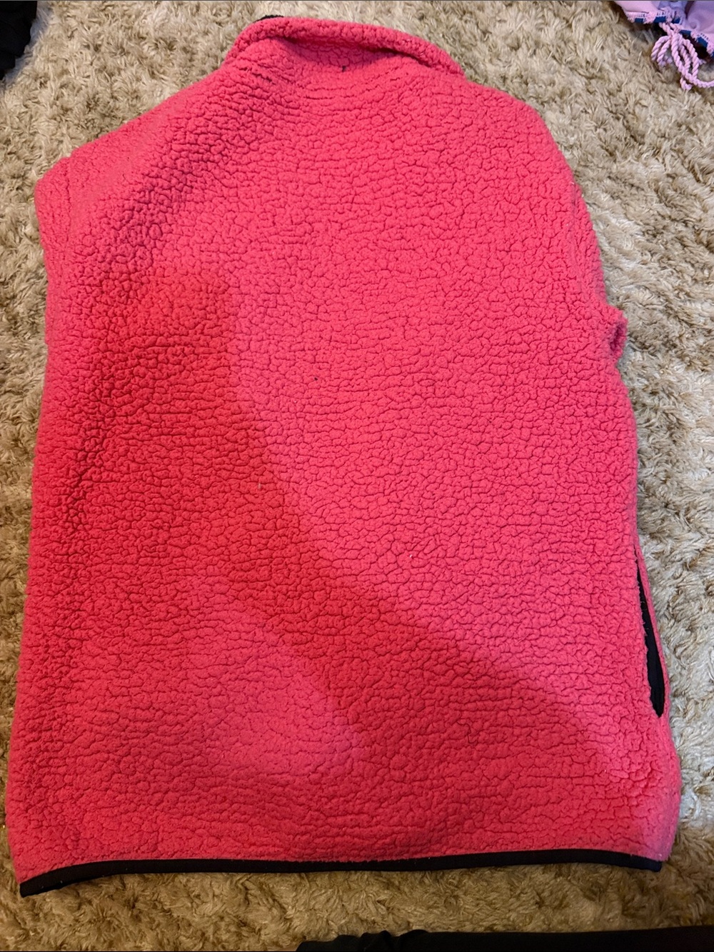 PINK Victoria's Secret Pink and Black Sherpa Zip Pullover - Picture 3 of 3